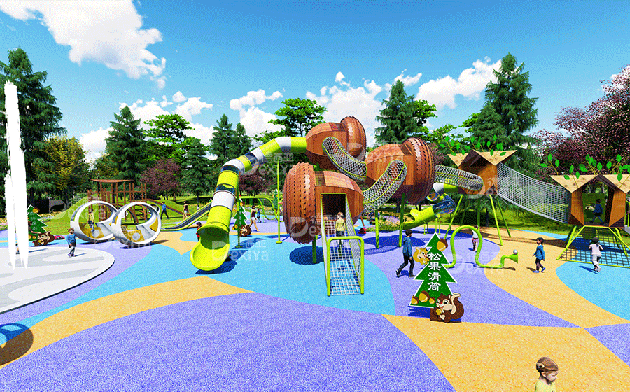 户外游乐场方案-无动力乐园规划-儿童亲子区设计-德西亚游乐